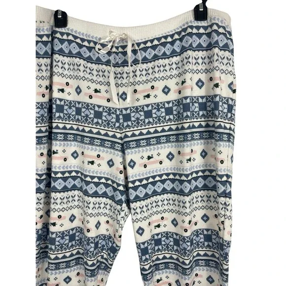 NWT LC Lauren Conrad Soft Cozy Winter Pajama Set 2X Jogger Pants Long Sleeve - Picture 8 of 16